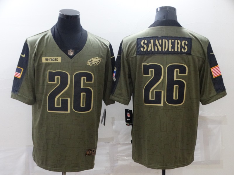Men Philadelphia Eagles #26 Miles Sanders green Nike Olive Salute To Service Limited NFL jersey->dallas cowboys->NFL Jersey